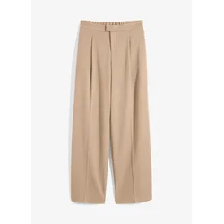 bonprix Weite Bundfaltenhose, beige, 36