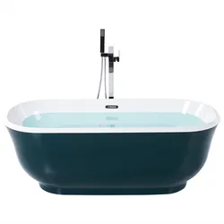 Badewanne freistehend blaugrün oval 170 x 77 cm TESORO