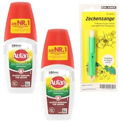 Autan Zeckenschutz 2 Sprays+ Zeckenzange Set 1 St Sparset