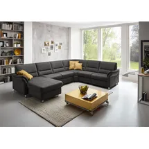 die planbar Wohnlandschaft DIE PLANBAR "ZE-EM16033 U-Form, Breite 330 cm", mammut anthrazit, B:330cm T:262cm, 100% Polyester, Sofas, Wohnlandschaft, wahlweise mit Kopfstützen und Bettfunktion
