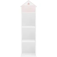[en.casa] Kinderregal Vipsali 140 x 40 x 35 cm MDF weiß rosa