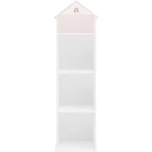 [en.casa] Kinderregal Vipsali 140 x 40 x 35 cm MDF weiß rosa