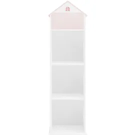 [en.casa] Kinderregal Vipsali 140 x 40 x 35 cm MDF weiß rosa