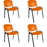 Topsit Besucherstuhl Kunststoff, stapelbar, Vierfußstuhl, Kunststoff, orange, 4 Stück