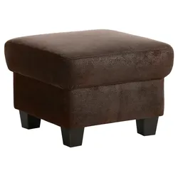 Polsterhocker HOME AFFAIRE "Yesterday", braun, B:58cm H:42cm T:58cm, Struktur (100% Polyester), Primabelle-Microfaser (100% Polyester), Microfaser Antikleder-Optik Melrose (100% Polyester), Hocker, passend zur "Yesterday"-Serie