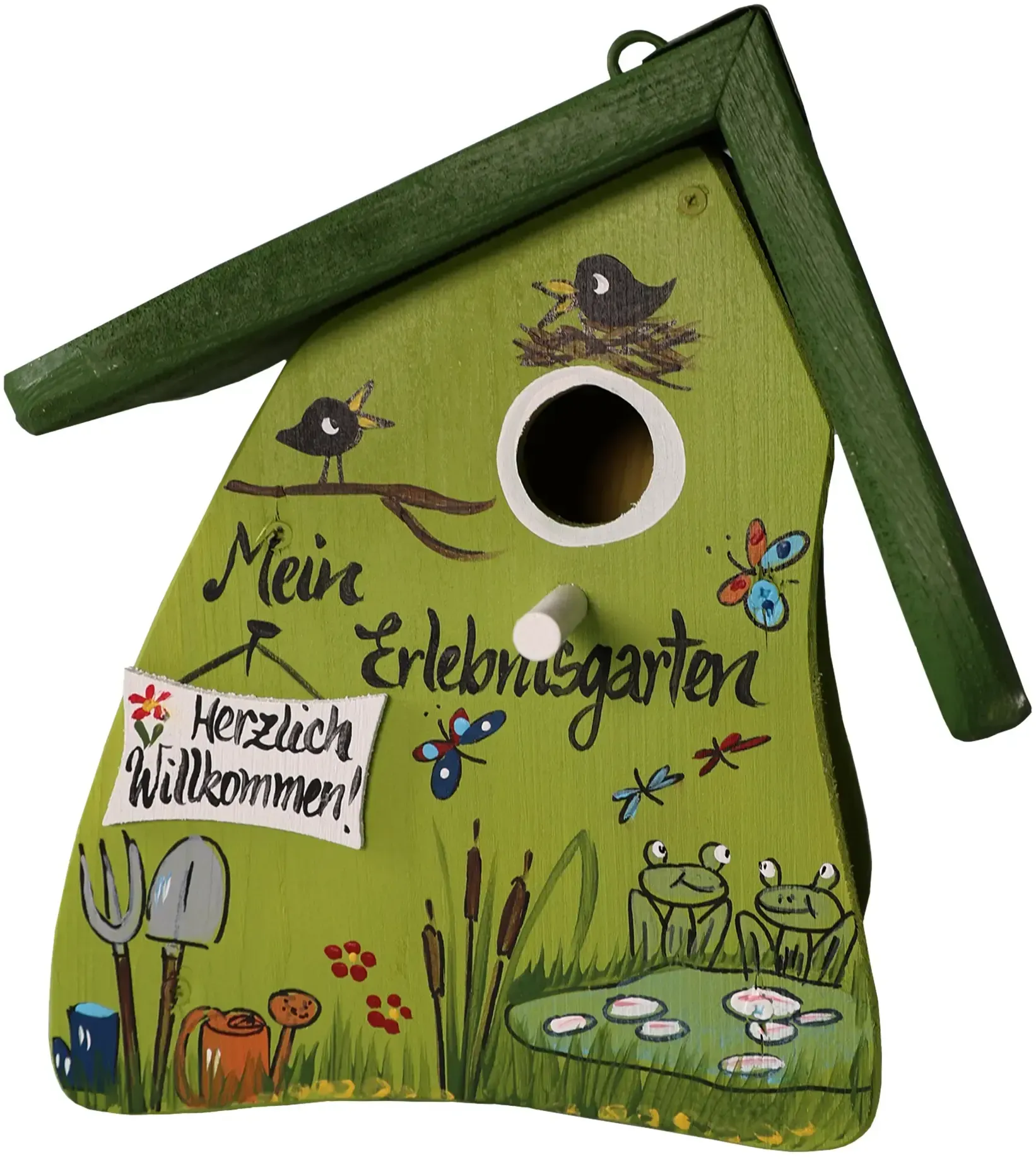 Vogelvilla Nistkasten aus Holz, handbemaltes Nisthaus, mit Aufhängung