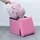 Intirilife Faltbarer Sitzhocker 30x30x30 cm in KIRSCHBLÜTEN PINK - Sitzwürfel mit Stauraum und Deckel aus Stoff in Leinen Optik - Sitzcube Fußablage Aufbewahrungsbox Truhe Sitzbank