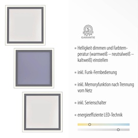 Leuchtendirekt Just Light 14850-16 LED-Deckenleuchte Edging tunable white, 31x31 cm