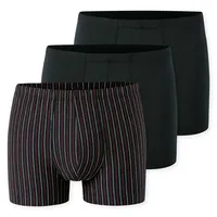 SCHIESSER Boxershorts 95/5 Schwarz / Gestreift S 3er Pack