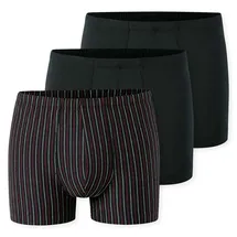 SCHIESSER Boxershorts 95/5 Schwarz / Gestreift S 3er Pack