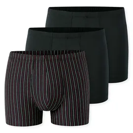 SCHIESSER Boxershorts 95/5 Schwarz / Gestreift S 3er Pack