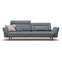 hülsta sofa 4-Sitzer hs.460, Sockel in Nussbaum, Füße Nussbaum, Breite 248 cm grau