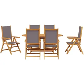 vidaXL Garten Essgruppe 7 pcs Anthrazit Akazie Massivholz