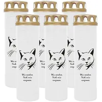 HS Candle Grabkerze GK-03859 (6-tlg), Grabkerze Brenndauer 170 Stunden mit Motiven