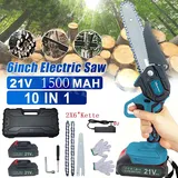 1000W Akku Kettensäge 6 Zoll Mini Elektro Kettensägen Handkettensäge Mit 2 Akku