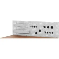 STIER Lochplatte BxTxH 1500x15x450mm inkl. 12-teiligem Werkzeuhhalterset und 2 Ablagekästen