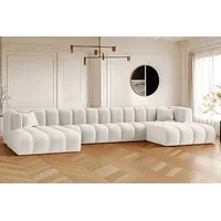 kaiser möbel Ecksofa, U-from, Sofa Grand U XL modular stoff Salvador Hellgrau - Hellgrau