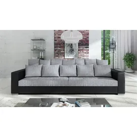 Küchen-Preisbombe Modernes Big Sofa Wohnlandschaft Sofa Couch Jumbo XXL 2 - Schwarz - Hellgrau