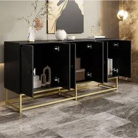 modfu Kommode 160 x 75,5 x 38 cm Schwarz