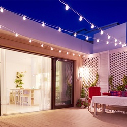 Lichterkette Kugeln weiß Leuchtkette Balkon Deko LED Lichterkette Garten, Kugeln 4 cm, 30x LED warmweiß, L 820 cm
