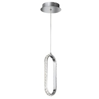 etc-shop Pendelleuchte Kristall Hängelampe dimmbar LED Esstisch Höhenverstellbar Kristalloptik, Metall Chrom, 1x LED 12W 1100Lm 3000K, LxBxH 33,5x13x150cm