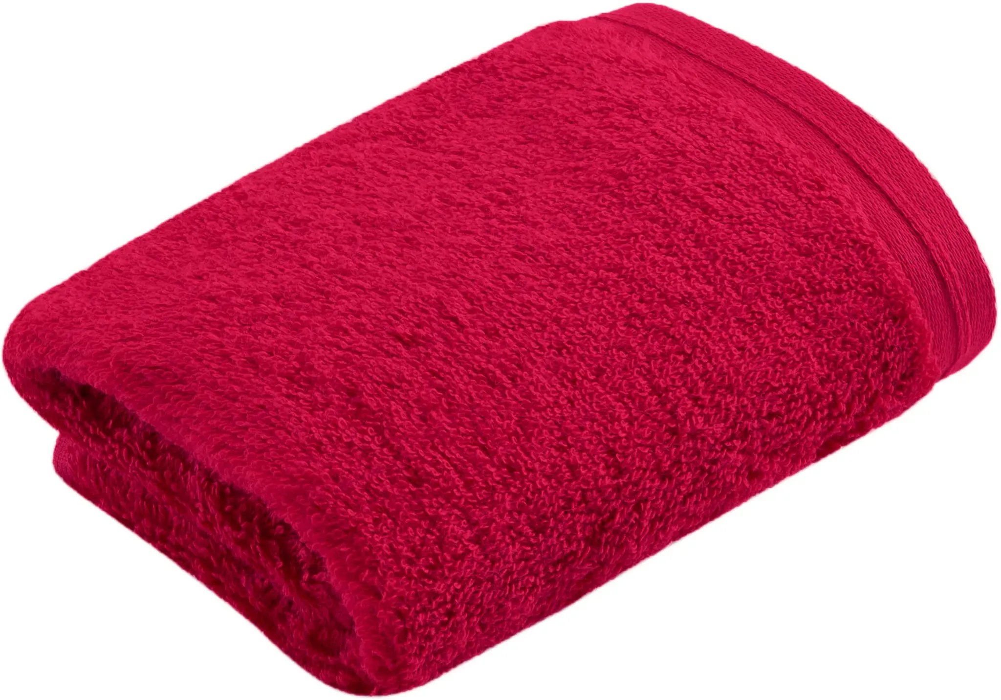 Waschlappen VOSSEN "Vegan Life", rot (kirschrot), 3 St., Walkfrottee, Handtücher (Packung), 100% vegan