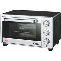 Sirge FORNO20L Mini - Ofen 21 Liter 1400 Watt mit Timer Mini Backofen Pizzaofen DOPPELGLAS (A13) und Anti-Verbrühungsgriff - 60 Minuten Timer - Einstellbarer Thermostat: 100-250C