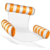 JAWUZ Luftmatratze Pool 4 in 1 Aufblasbare Wasserhängematte Schwimmmatratze PVC Poolspielzeug Pool Zubehör Wasserspielzeug Schwimmsessel mit Kopfstütze Armlehnen für Erwachsene Schwimmbad Meer Sommer