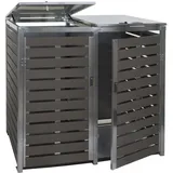 Mendler Mülltonnenverkleidung HWC-K14 119 x 134 x 84 cm anthrazit