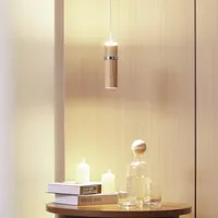 LUCANDE Nojus LED Pendelleuchte Wood/Chrome