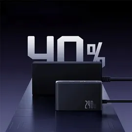 Baseus GaN 3x USB-C USB DC, 240W Smart-Desktop-Schnellladegerät – Schwarz