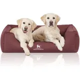 Knuffelwuff Orthopädisches Hundebett Leon aus Velour - rot