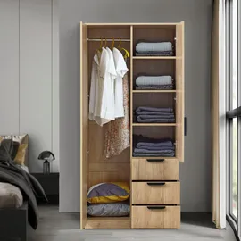 [en.casa] Kleiderschrank Eiselfing 80 x 176 x 52 cm Beige