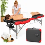Mucola Massageliege Massageliege 3Zonen Kopfstütze Ergonomisch Leicht Tasche Kosmetikliege (Stück, 1-St., Premium-Liege), Extra dicke Polsterung rot