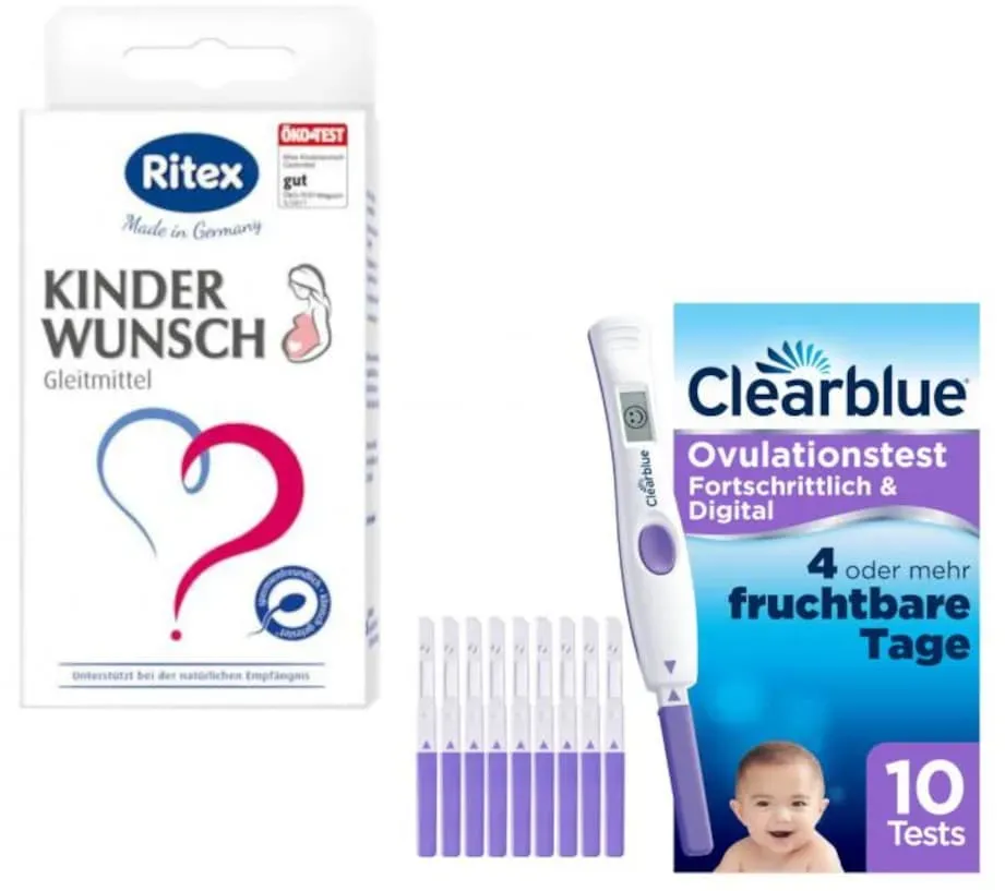 RITEX Kinderwunsch Gleitgel + CLEARBLUE Ovulationstest Set 1 Sparset