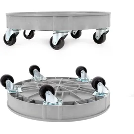 Wiltec Fassroller bis 400 kg, robuster Transportroller Ø 60 cm, Fasswagen mit Lenkrollen, Transporthilfe mit Rollen, Schwerlast Rollbrett für Fässer