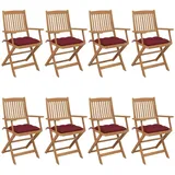 vidaXL Gartenstuhl 57 x 57 x 91 cm rot 8 St.