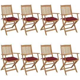 vidaXL Gartenstuhl 57 x 57 x 91 cm rot 8 St.