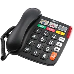 Olympia Großtastentelefon 4500 - Festnetztelefon mit großen Tasten, Hörgerätekompatibel, Schwarz