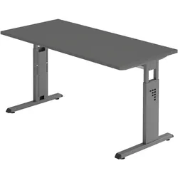 Hammerbacher-Schreibtisch C-Fuß 140x67cm Graphit/Graphit-VOS614/G/G