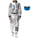KYDLIGHT Astronauten Kostüm Herren, Generisch Astronaut Kostüm Damen, Kostüm Astronaut Weltall, Jumpsuit Space Kostüm Herren