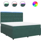 vidaXL Boxspringbett 180 x 200 cm Dunkelgrün