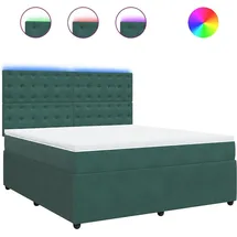 vidaXL Boxspringbett 180 x 200 cm Dunkelgrün