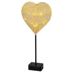 Casaya LED Tischlampe HERZ, schw/gold, 997169