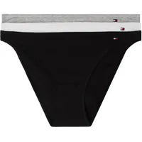 Tommy Hilfiger Damen 3er Pack Slips Bikini Form Dipped aus Baumwolle, Mehrfarbig (Black/Light Grey Htr/White), XL