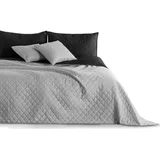 DecoKing Uni Wendedesign Bettüberwurf 220 x 240 cm Schwarz/Silber