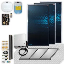 Wolf Solar-Paket 6,9 m2 mit 3 Flachkollektoren CFK-1, SM2-2 Regelung