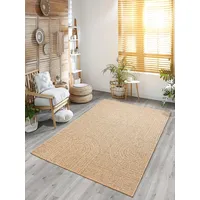 The CarPET Kansas Outdoor Teppich – Wetterfester Indoor & Outdoor Teppich im Jute-Look für Balkon, Terrasse, Garten, Wohnzimmer & Esszimmer, pflegeleicht und UV-beständig, ca. 140 x 200 cm