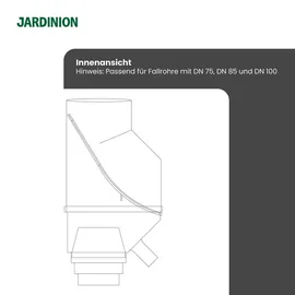 Jardinion Regenwasserfilter Fallrohr Laubabscheider 30,5 x 12 x 17,5cm Silber