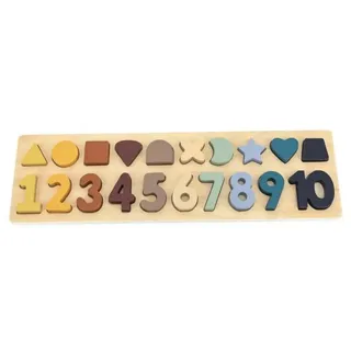 Magni Montessori Puzzle Holzpuzzle Set für Babys und Kleinkinder - Puzzlespiel für Motorik Lernspielzeug mit bunten Zahlen und Formen - Puzzlespiel für Jungen und Mädchen Spielzeug ab 1 Jahr